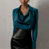 Anastasia Draped Satin Blouse