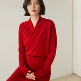 Calliope Surplice Cashmere Sweater