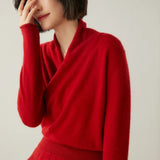 Calliope Surplice Cashmere Sweater