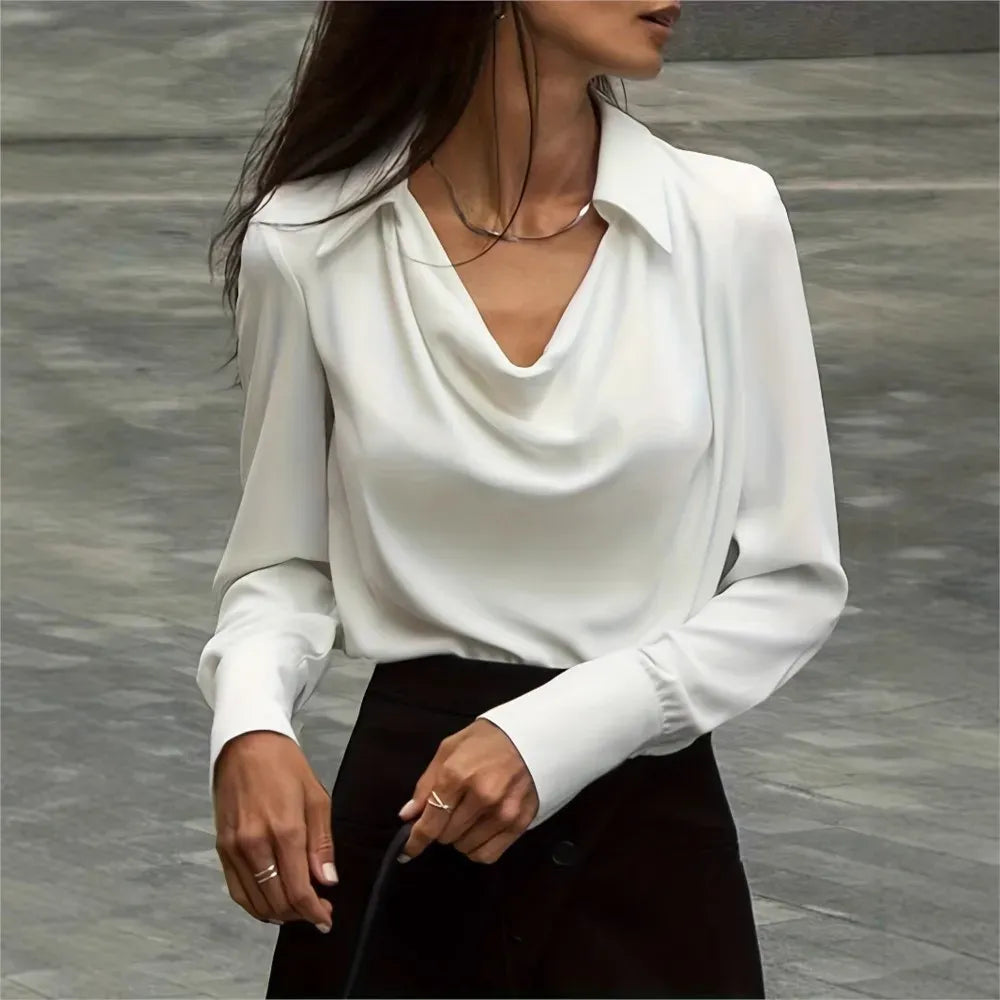 Anastasia Draped Satin Blouse