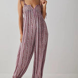 Aria Floral Striped Jumpsuit