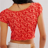 Ophelia Lace-Trim Floral Top